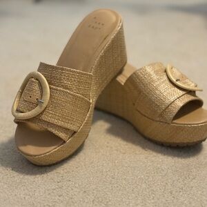 Target Beige Woven Wedge Sandals